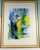 "Golfspieler", Farblithographie, u.re.sig. C. Wilds?, 235/300,