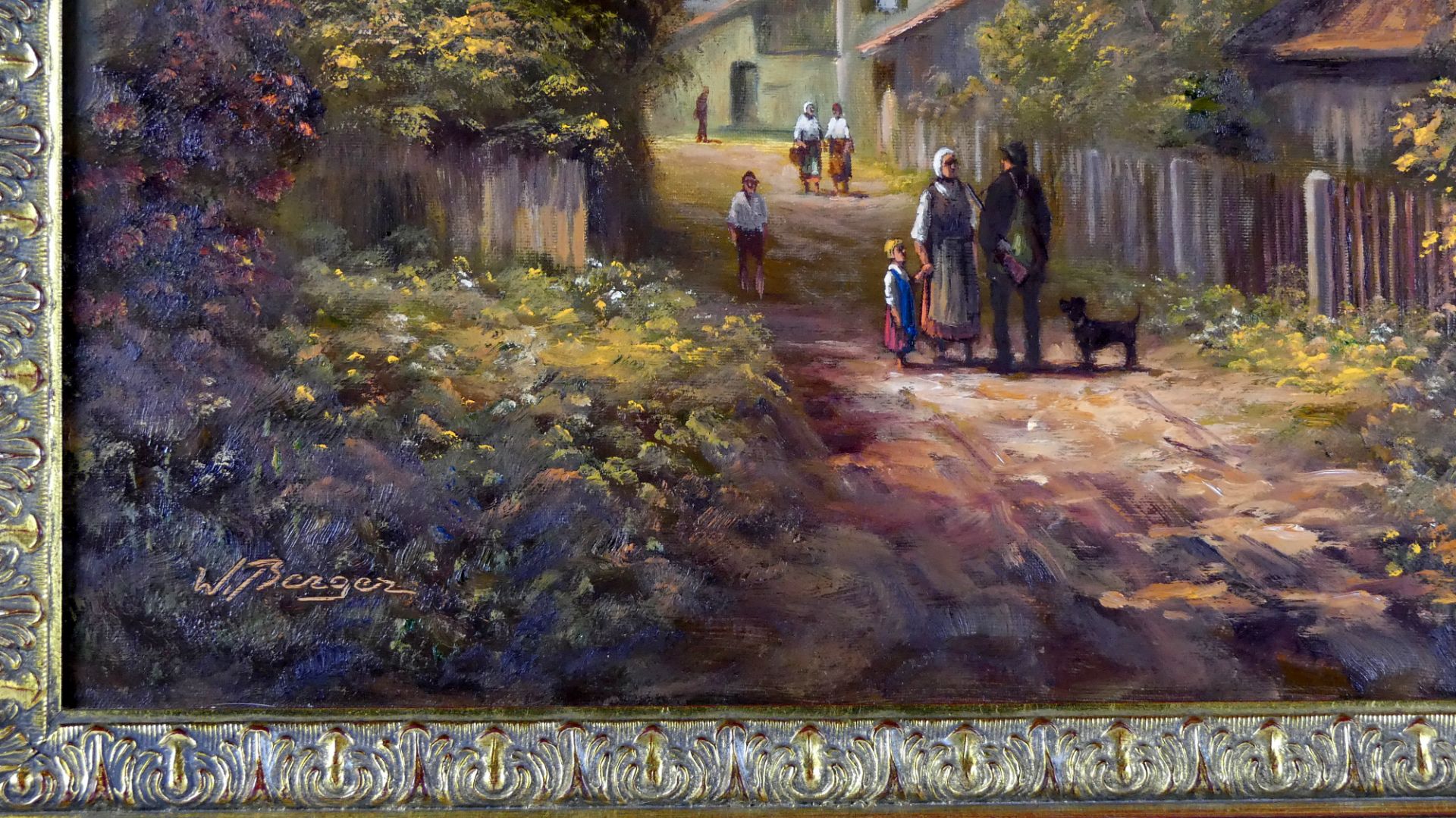 W. BERGER, "Bauernfamilie in Mittenwald", Öl/L, u.li.sig., ca. 49 x 38 cm, - Image 2 of 2