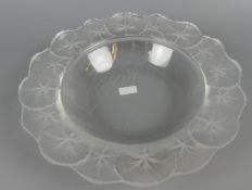 Lalique Schale, runde Form, farbloses Glas,