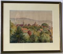 "Blick auf altes Rathaus", Aquarell, u.re.sig., Seelos, ca. 29 x 39 cm,