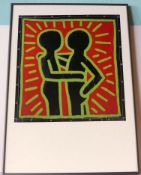 KEITH HARING (1958 - 1990), "Two People I", Farboffsetlithographie,