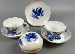 6 Teile, Meissen, Aquatinta, Blaue Kornblume,