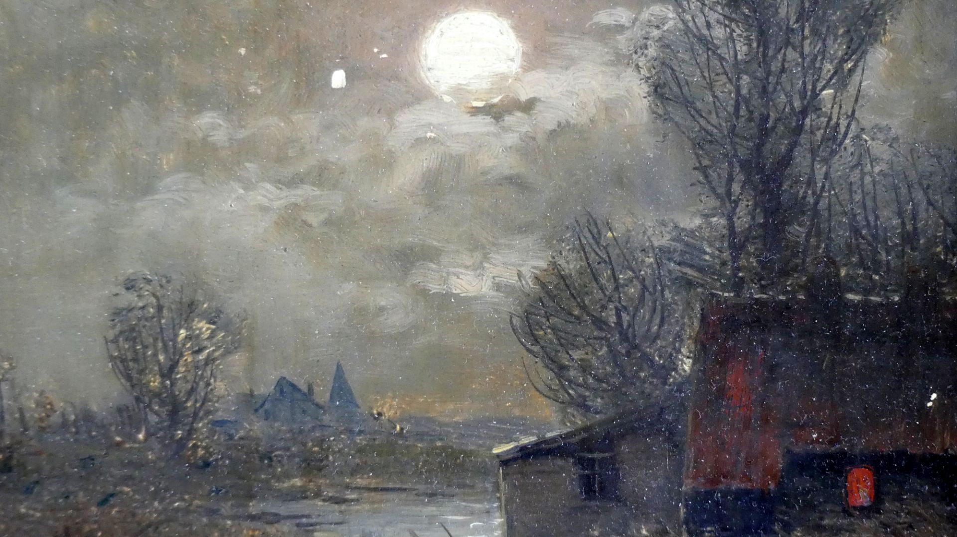 JOHANN JUNGBLUT (1860-1912), "Abenddämmerung", Öl/Holz, - Bild 3 aus 3