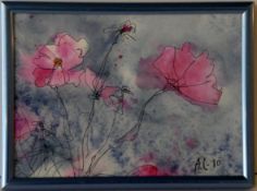 "Blumen", Aquarell/Tusche, u.re.monogr. A.C.,