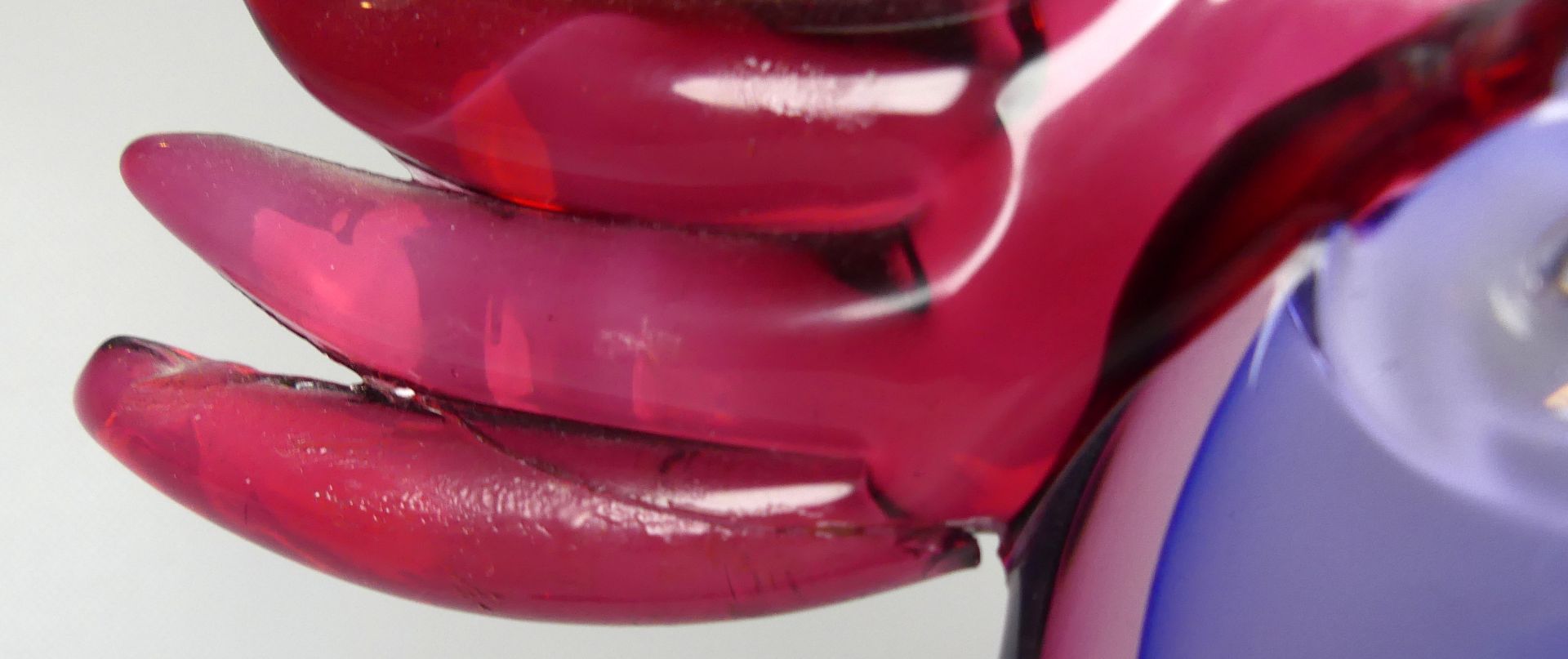 Glas, "Hahn", Murano, farbig, H. ca. 47 cm, - Image 3 of 3