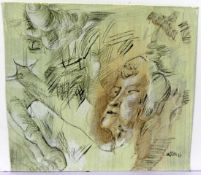 "Portrait", Aquarell/Zeichnung, u.re.sig. W.SITTE, dat. '89,