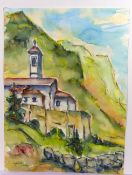 HERBERT DANLER, "Chiesa della Regasina sopra di Lago di Garda",