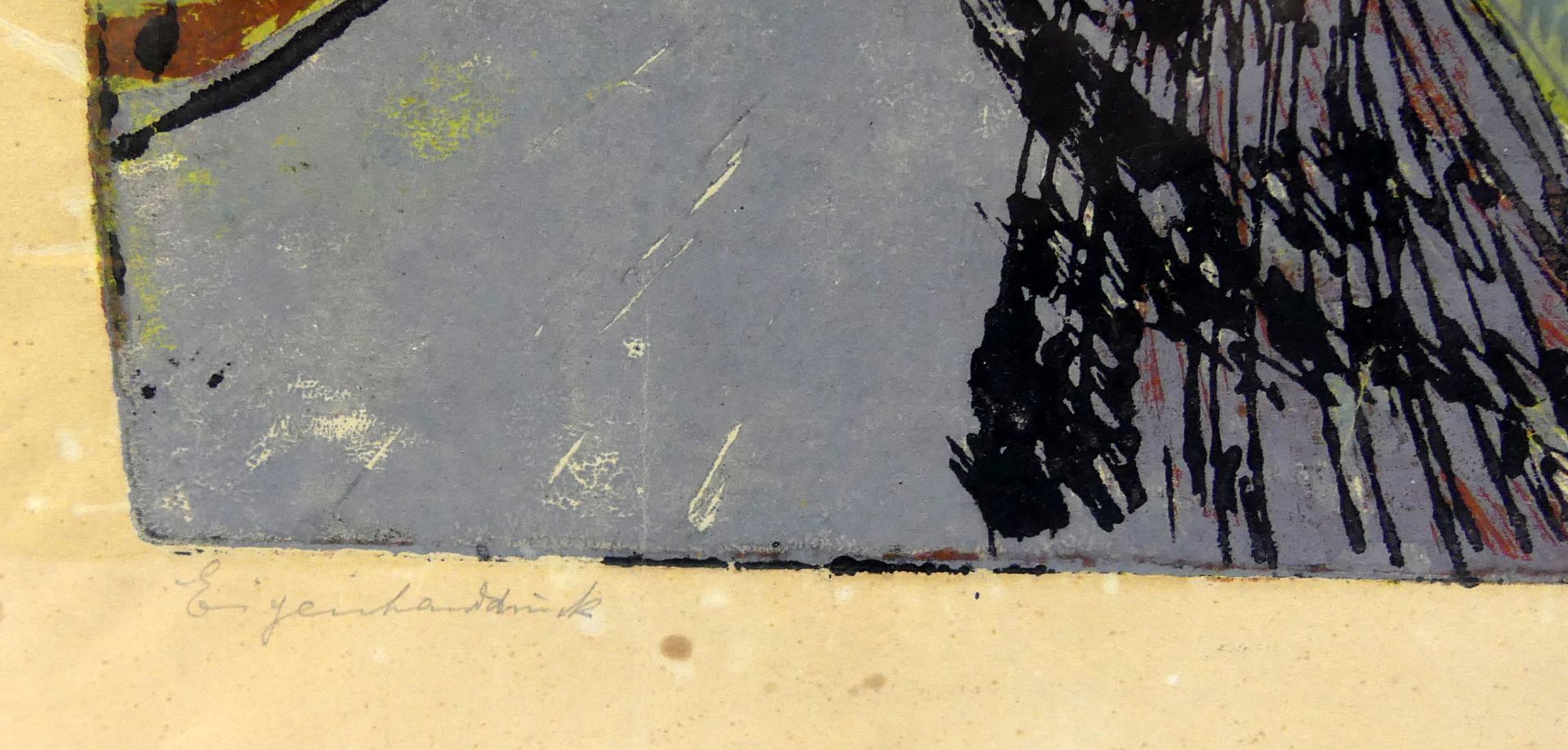 "Radfahrer", Farblithographie, u.re.sig. Fritz Kutur?, L 15, ca. 27 x 27 cm - Image 3 of 3