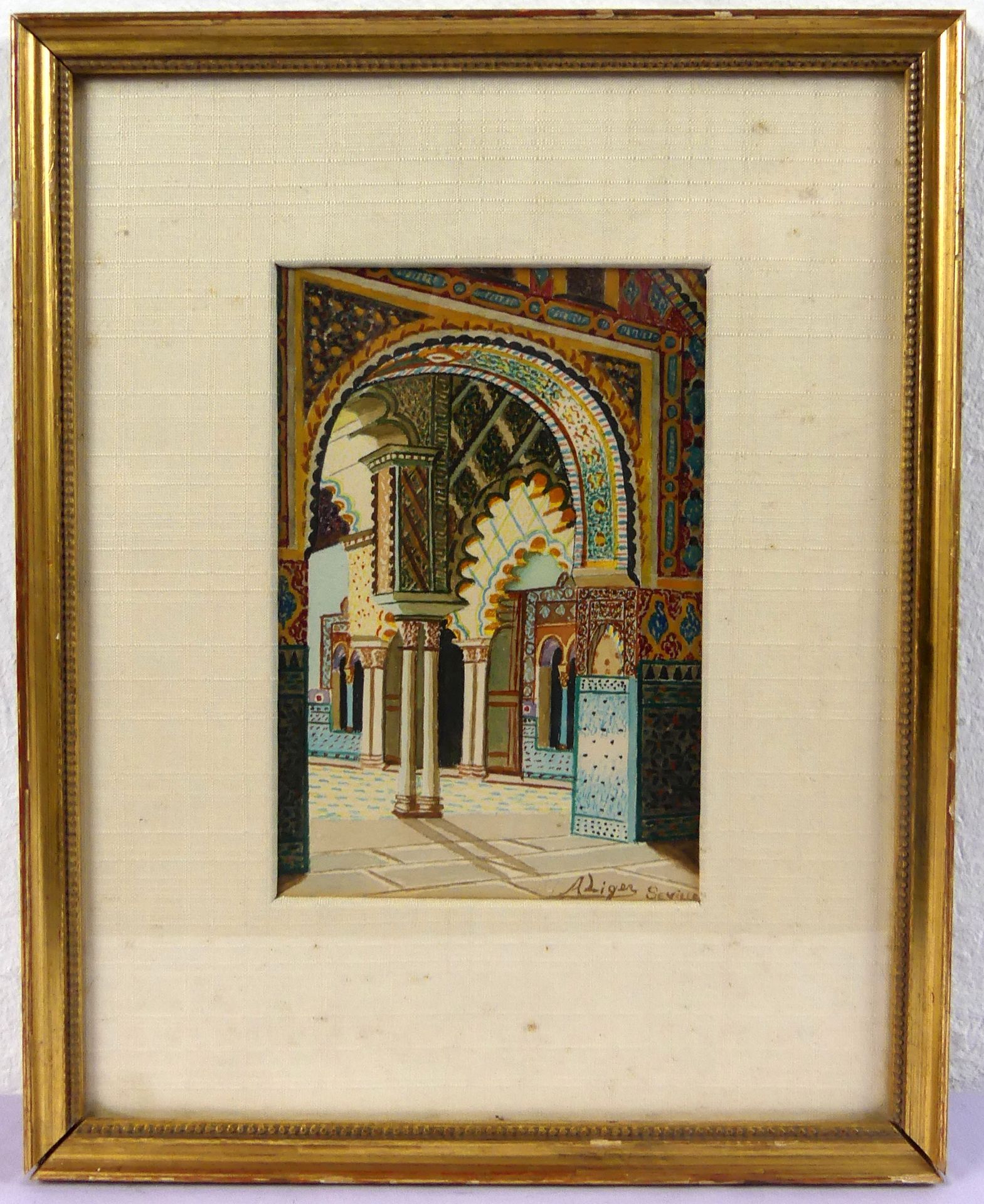 A. LIGEN, "Sevilla", Aquarell, u.re.sig., ca. 19 x 12 cm