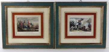 Paar Farbstiche: J.B. Conte Milhaud; M.F.T. Stettenhoffen, ca. 11 x 14 cm
