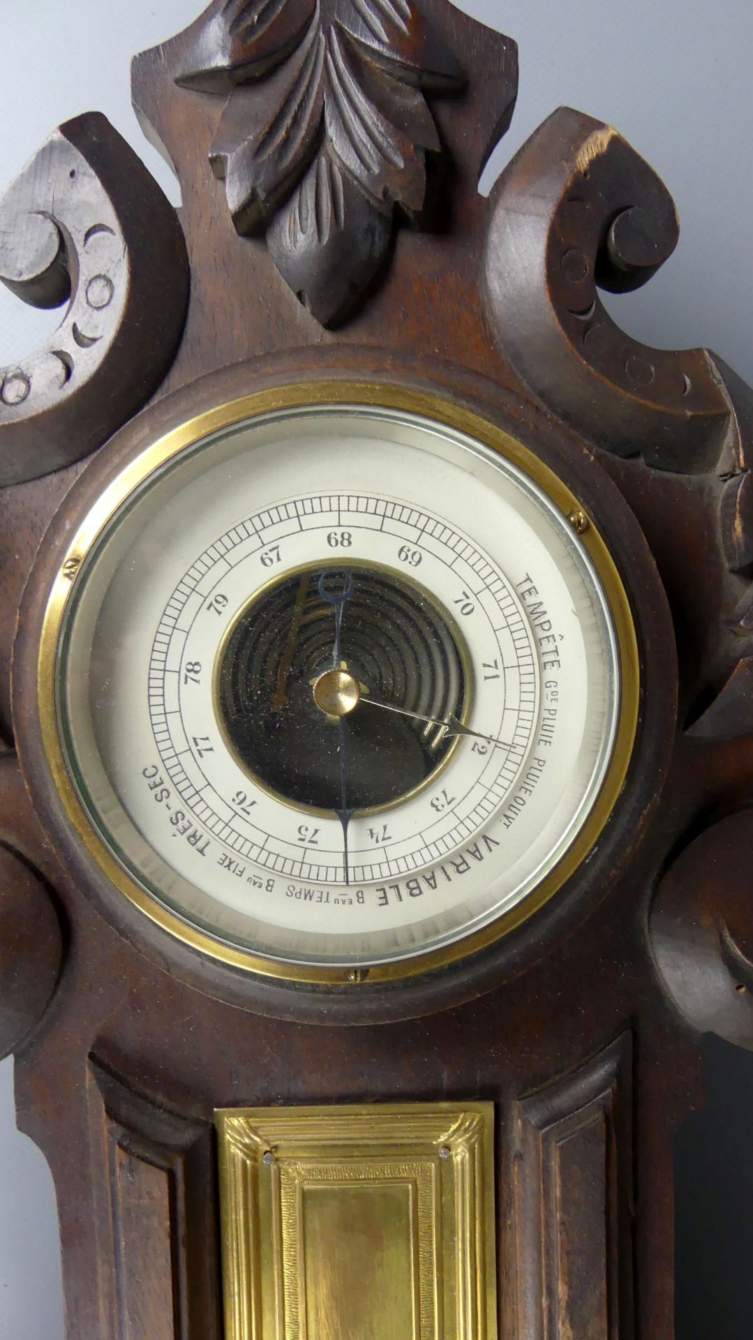 Französische Carillon Uhr, 1870/80, Wochenlaufwerk mit Barometer, - Image 3 of 3