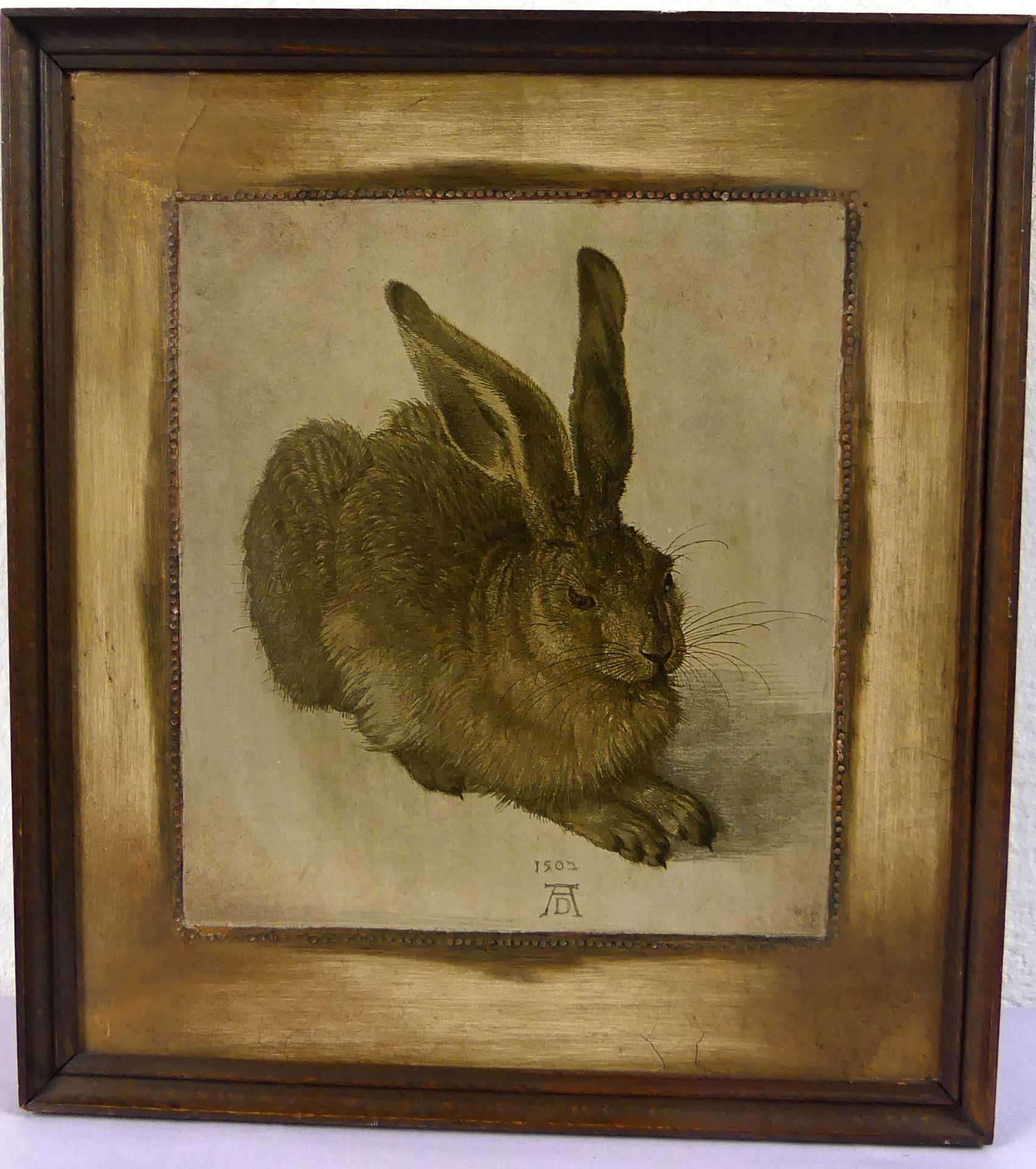 Nach ALBRECHT DÜRER, "Feldhase", Kopie, Druck, ca. 24 x 21 cm