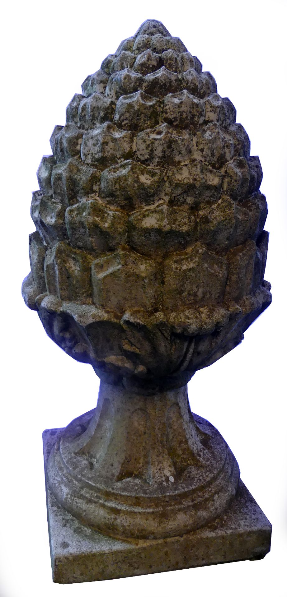 Paar Pinienzapfen, Stein, H. 70 cm, starke Gebrauchsspuren, - Image 2 of 2