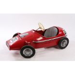 Tri-ang / Triang made child's pedal racing car, circa 1960's, metal body, in red with the number
