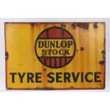 Dunlop enamel sign, DUNLOP STOCK, TYRE SERVICE, 76cm diameter