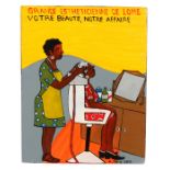 West African trade mini sign board, Togo, Adanlette Folly, Grande Estheticienne De Lome Votre