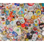 Collection of advertising pin badges, to include Smiths, Pizza Hut, Playdays, Lego, automobilia,