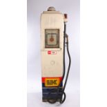 Avery Hardoll petrol pump, enamel dial to front and back housed within the white, red and blue