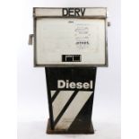 Tokheim 952 petrol pump, 1960's, with a chromed top above enamelled panels in white with dial