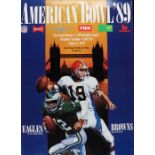 American Bowl 1989, American Football at Wembley, Philadelphia Eagles V Cleveland Browns, 61cm x