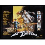 Lion of the Desert, (1981) British Quad poster, starring Anthony Reed and Oliver Reed, folded