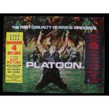 Platoon, (1986) British Quad poster, starring Tom Berenger, William Defoe and Charlie Sheen,