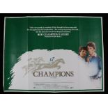 Champions (1984) British Quad poster, starring John Hurt, Embassy Pictures, folded