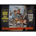 Where Eagles Dare (1968) British Quad film poster, starring Richard Burton, Clint Eastwood and