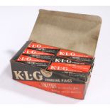 K.L.G. Sparking Plugs rectangular dispensing box, with full contents