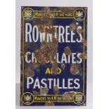 Enamel advertising sign for "Rowntree's Chocolates and Pastilles, makers to the King, makers to