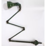 Industrial Design: a 1950's machinists' adjustable work light by Mek Elek London, K 4, in green with