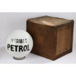 Chance Brothers Petrol Globe, VISIBLE PETROL in black lettering and named to the collar, original