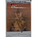 Indiana Jones Raiders of the Lost Ark (1981) One Sheet poster, starring Harrison Ford, folded