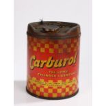 Carburol can, The upper cylinder lubricant, in yellow and red, 21cm high