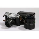 Zenit-B camera, No, 73122663, with a Helios-44-2 lens, f/2/58, housed in an original case,