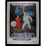 Saturday Night Fever (1977) - Bus stop film poster in French, starring John Travolta and Karen