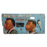 West African hair dresser sign, City Boys Studio Kumasi, Ghana, circa 1990, No 10 Hair Cut, Extra '