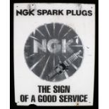 NGK sign, NGK Spark Plugs, The Sign of a Good Service, Perspex sign, 35.5cm diameter
