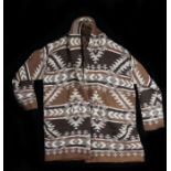 Ralph Lauren Navajo coat, 100% wool in browns, grey and white, size L