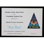 Star Wars - Original 1977 Special Previewing Screening ticket for Star Wars at the Dominion Theatre,