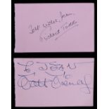 Walt Disney, signed To Jean Walt Disney autograph in blue pink on pink card, the opposing side
