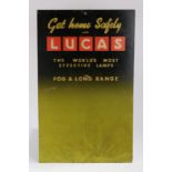 Lucas Lamps sign, printed on board, Get home Safely with LUCAS the Worlds most effective lamps,
