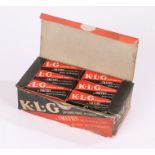 K.L.G. Sparking Plugs rectangular dispensing box, with full contents