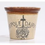 Maypole Dairy Co. stoneware 2lb butter mould, the body with transferred depiction of children