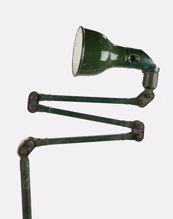 Industrial Design: a 1950's machinists' adjustable work light by Mek Elek London, K 4, in green with - Image 2 of 2