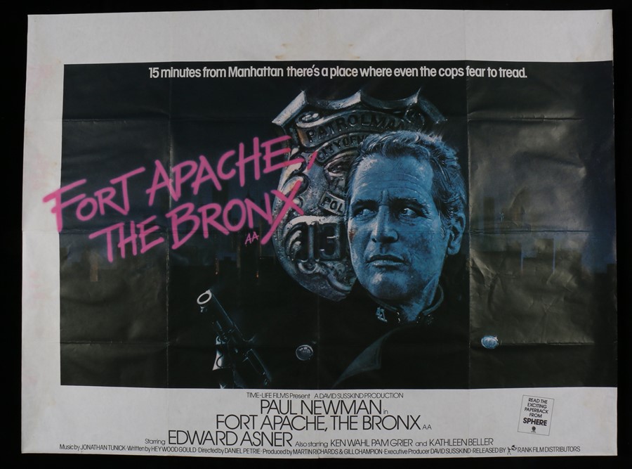 Fort Apache The Bronx (1981) British Quad poster, starring Paul Newman, Rank Films, folded