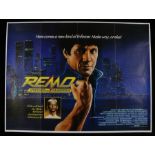 Remo Unarmed and Dangerous (1985) British Quad poster, starring Fred Ward, Joel Grey, Orion