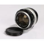 Nikon Nikkor-S camera lens, f/1.4, f=50mm, Nippon Kogaku, No. 322115