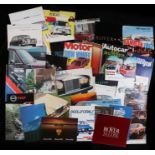 Automobilia, a collection of car brochures, to include Jensen, Aston Martin, Austin Rover, Range