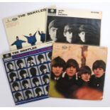 4 x Beatles LPs. With The Beatles ( PMC 1206 ). A Hard Days Night ( PMC 1230 ). Help! ( PMC